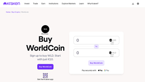 Screenshot of Buy WorldCoin - The guide to buying WLD today. - Kraken