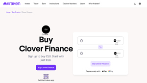 Screenshot of Buy Clover Finance - The guide to buying CLV today. - Kraken