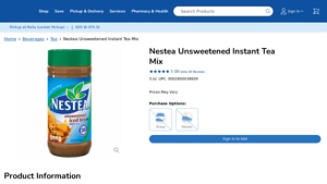 Nestea - Unsweetened Instant Tea Mix