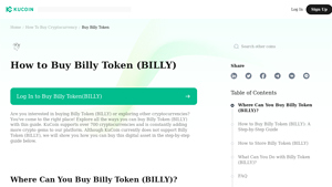 Screenshot of How to Buy Billy Token (BILLY) - KuCoin
