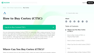 Screenshot of How to Buy Cortex(CTXC) - KuCoin