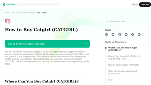 Screenshot of How to Buy catgirl - KuCoin