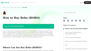 Screenshot of How to Buy Bobo(BOBO) - KuCoin