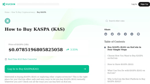 Screenshot of How to Buy KASPA(KAS) - KuCoin
