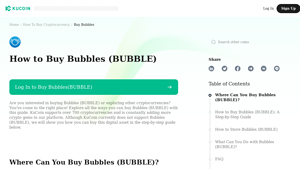 Screenshot of How to Buy Bubbles(BUBBLE) - KuCoin