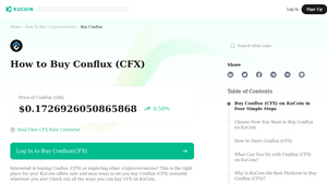 Screenshot of How to Buy Conflux(CFX) - KuCoin