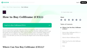 Screenshot of How to Buy Cellframe(CELL) - KuCoin