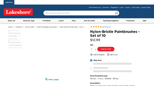 Lakeshore Learning - Nylon-Bristle Paintbrushes Set of 10