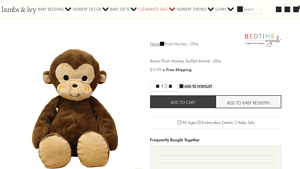 Lambs Ivy - Brown Plush Monkey Stuffed Animal - Ollie