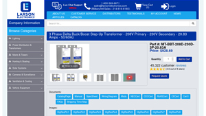 Larson Electronics - 3 Phase Delta Buck/Boost Step-Up Transformer