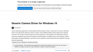 Samsung - Generic Camera Driver Issues
