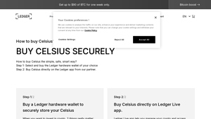 Screenshot of Buy Celsius (CEL) - Step by step guide for buying CEL - Ledger