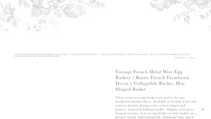 Les Fleurs - Vintage French Metal Wire Egg Baskets