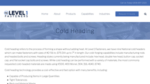 Level 1 Fasteners - Cold Heading Fasteners