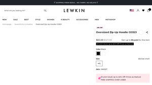 Lewkin - Oversized Zip-Up Hoodie CO323