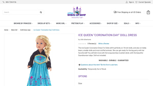 Little Dress Up Shop - Elsa Coronation Princess Dress for Dolls