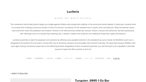Luciteria - Tungsten .9995 1 Oz Bar