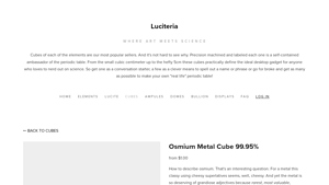Luciteria - Osmium Metal Cube 99.95%