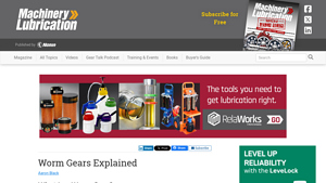 Machinery Lubrication - Worm Gears