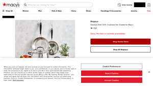 Macy's - Belgique Stainless Steel Cookware Set