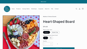 Madison Cheese Boards - Heart-Shaped Board