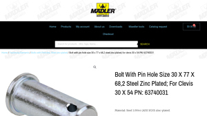 Maedler - Bolt with Pin Hole Size 30 x 77 x 68.2