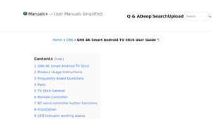 G96 - 4K Smart Android TV Stick