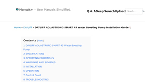 DAYLIFF - AQUASTRONG SMART 45 Water Boosting Pump