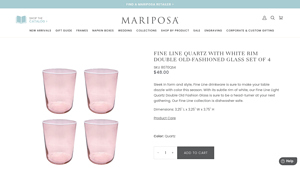 Mariposa - Fine Line Quartz Double Old-Fashioned Glass Set