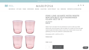 Mariposa - Fine Line Quartz Double Old-Fashioned Glass Set