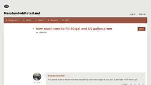 Maryland Whitetail - Corn Drum Requirements