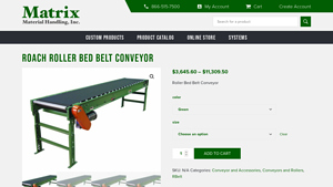 Matrix OK - Roach Roller Bed Belt Conveyor