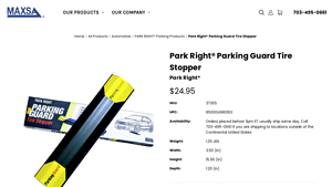 Maxsain Innovations - Park Right Parking Guard Tire Stopper