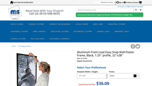MBS - Aluminum Front Load Easy Snap Wall Poster Frame