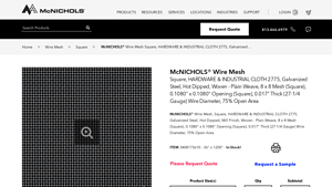 McNICHOLS - Square Wire Mesh Galvanized 340817