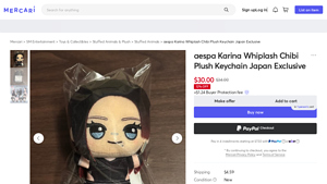 SM Entertainment - aespa Karina Whiplash Chibi Plush Keychain