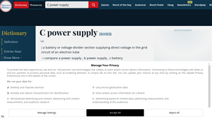 Merriam-Webster - C Power Supply Definition