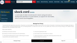 Merriam-Webster - Rubber Shock Cord