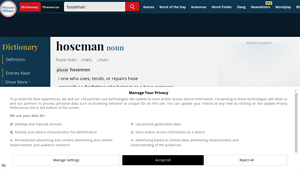 Merriam-Webster - Hoseman Definition
