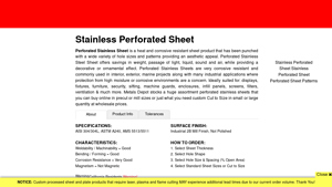Metals Depot - Perforated Stainless Sheet