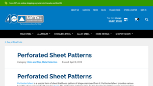 Metal Supermarkets - Perforated Sheets