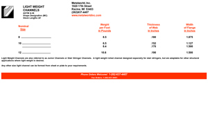 Metal World Inc - Junior Channel Steel
