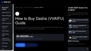 Screenshot of How to Buy Dasha (VVAIFU) Guide - MEXC Exchange