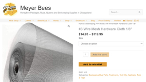 Meyer Bees - #8 Wire Mesh Hardware Cloth