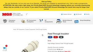 MGS4U - Feed Through Insulator Ceramic