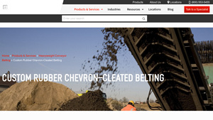 Miconveyance Solutions - Custom Rubber Chevron-Cleated Belting