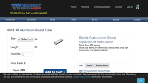 Midwest Steel Supply - 6061-T6 Aluminum Round Tube