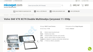 Mixtech - Volvo S60 V70 XC70 Double Multimedya Çerçevesi