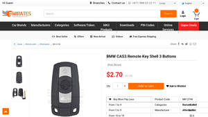Aftermarket - BMW CAS3 Remote Key Shell 3 Buttons