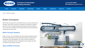 Monk Conveyors - Roller Conveyors